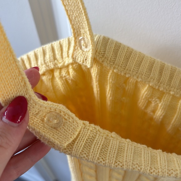 Vintage Lauren Ralph Lauren Soft Yellow Cable Knit Cropped Sweater Size L - Picture 9 of 10